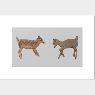 a deer and a lamb Posters and Art